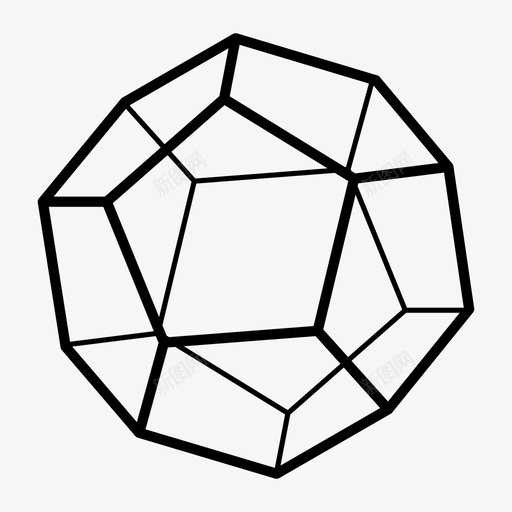 十二面体骰子几何学svg_新图网 https://ixintu.com 柏拉图 十二 面体 骰子 几何学 多面体 五个