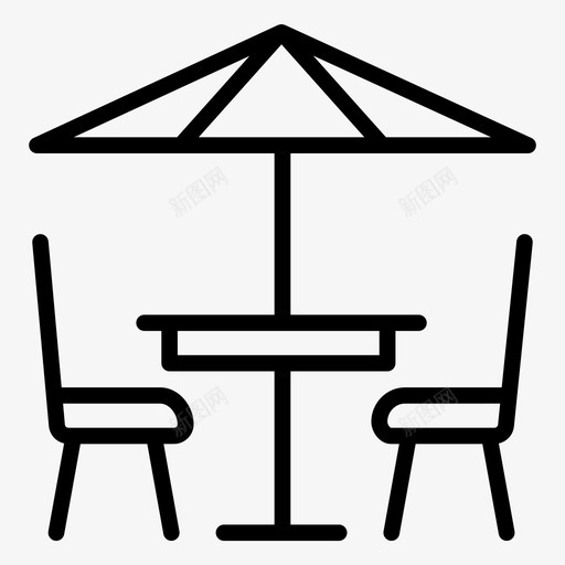 桌子咖啡厅椅子svg_新图网 https://ixintu.com 桌子 咖啡厅 椅子 内饰 雨伞 咖啡店 系列 图标
