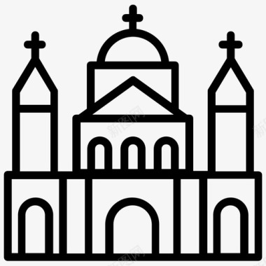 圣保罗大教堂教堂教堂建筑图标