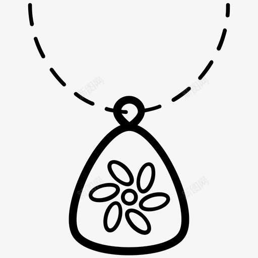 花朵吊坠项链珠宝系列图标svg_新图网 https://ixintu.com 花朵 吊坠 项链 珠宝 系列 图标