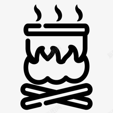 煮沸篝火大锅图标