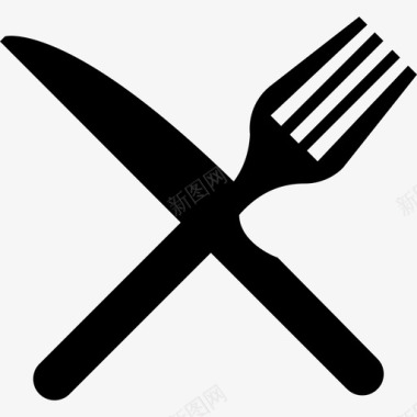 叉和刀吃食物图标