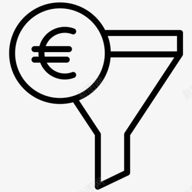 漏斗欧元钱图标