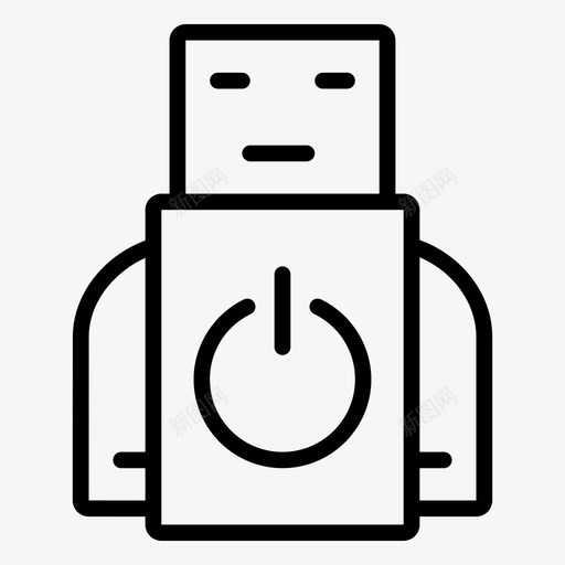 电源智能关闭svg_新图网 https://ixintu.com 机器人 电源 智能 关闭 关机 机器 人和 人工智能 线图 图标