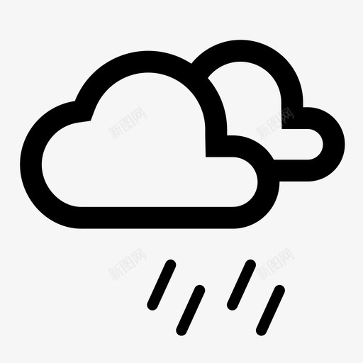 阵雨云朵小雨svg_新图网 https://ixintu.com 阵雨 云朵 小雨 天气 天气图 图标 设置 圆形