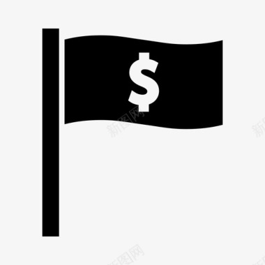 旗帜美元收入图标