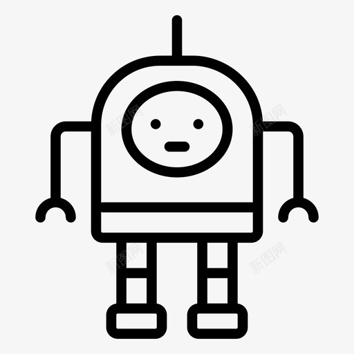 机器人人工智能svg_新图网 https://ixintu.com 机器人 人工智能 科学技术 机器 人和 线图 图标