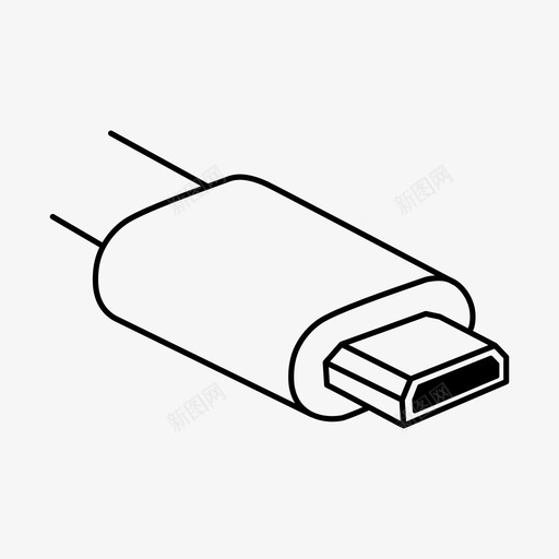 usb微型端口电缆连接svg_新图网 https://ixintu.com 微型 端口 连接 电缆 插槽 插座 终端