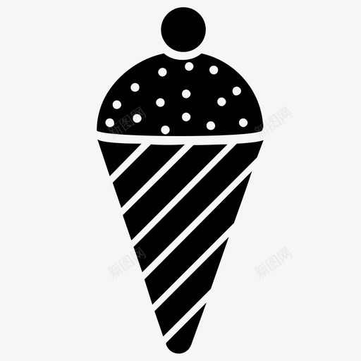 冰淇淋筒冷冻食品凝胶svg_新图网 https://ixintu.com 冰淇淋 冷冻食品 凝胶 圣代 字形 图标