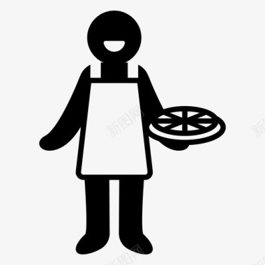 披萨店员工厨师快餐店图标
