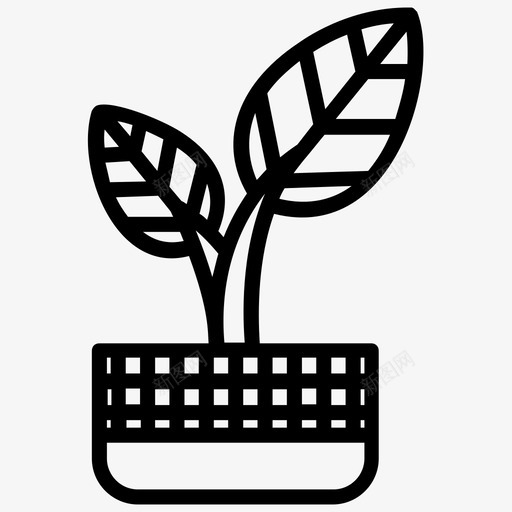 植物盆栽室内植物多叶植物svg_新图网 https://ixintu.com 植物 盆栽 室内 多叶 壶叶 线条 图标