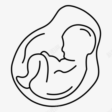 婴儿出生胎儿产科图标