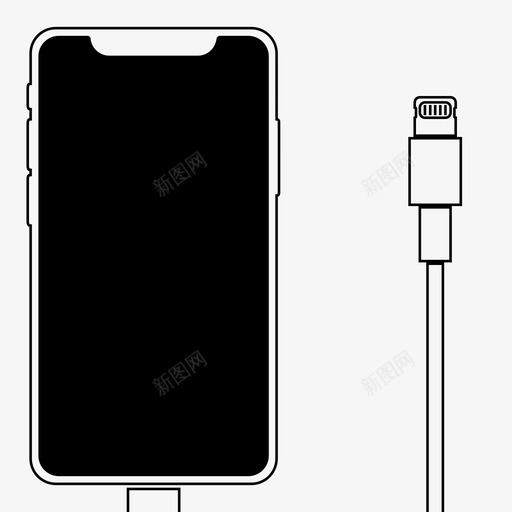 iphonex充电闪电电缆svg_新图网 https://ixintu.com 充电 闪电 电缆 设备
