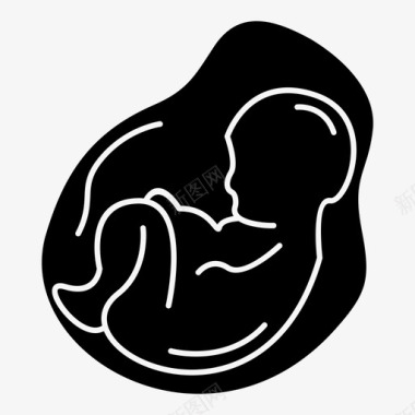 婴儿出生胎儿产科图标