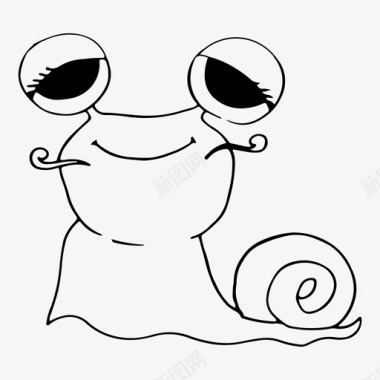 蜗牛动物卡通图标