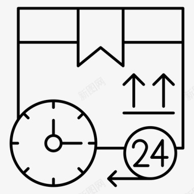 最后期限箱子交货图标