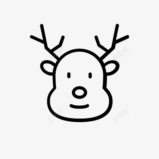 鹿动物圣诞svg_新图网 https://ixintu.com 圣诞 动物 可爱 图标