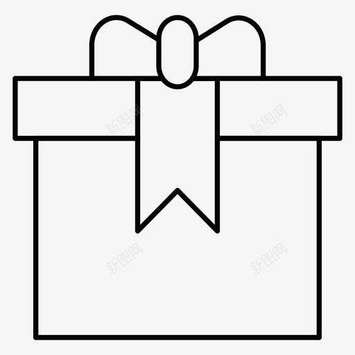 礼物奖品盒子svg_新图网 https://ixintu.com 礼物 奖品 盒子 惊喜 灯节 线图 图标