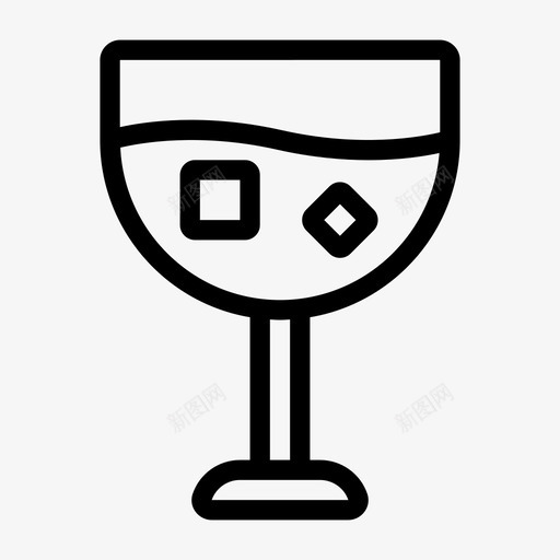 饮料鸡尾酒玻璃杯svg_新图网 https://ixintu.com 饮料 鸡尾酒 玻璃杯 果汁 苏打水 圣诞 像素 完美 线图 图标