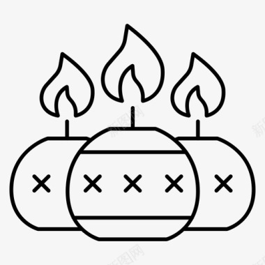 排灯节蜡烛装饰图标