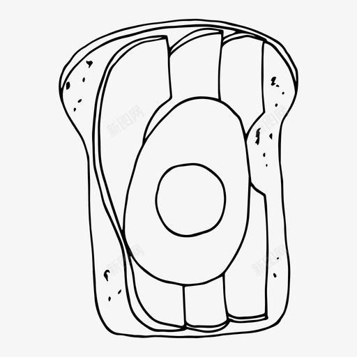 鳄梨吐司面包鸡蛋svg_新图网 https://ixintu.com 鳄梨 吐司 面包 鸡蛋 食物 手绘