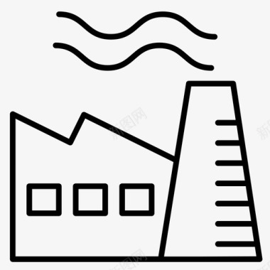 工厂污染建筑工业图标