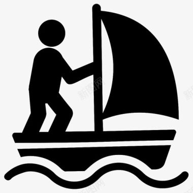 划船漂流帆船图标