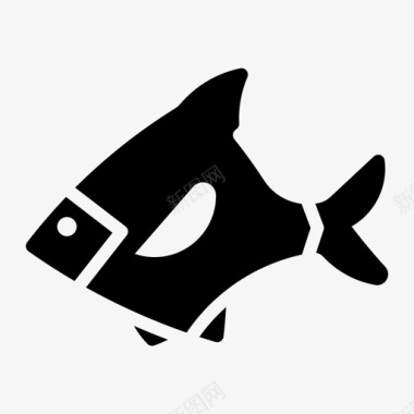 小马鱼海产银色图标