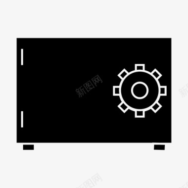 货币保险箱保险库公司业务标志图标