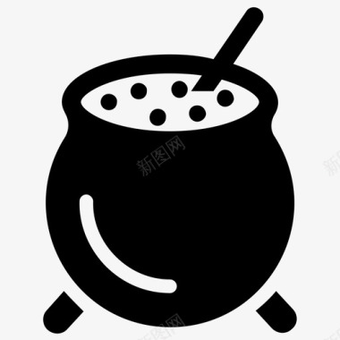 户外烹饪烹调锅中世纪食物图标