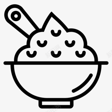 土豆泥食物节日图标