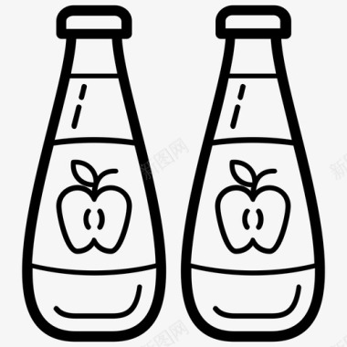 苹果酒苹果汁液体图标