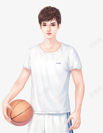 白衣篮球少年png免抠素材_新图网 https://ixintu.com 白衣 篮球 少年