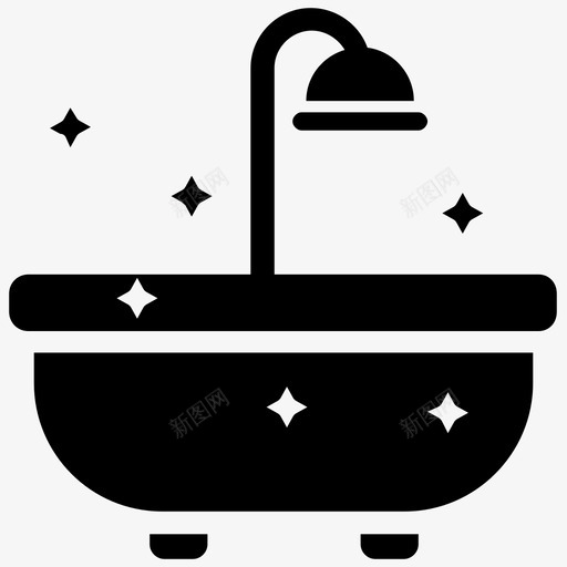浴缸浴室卫生用品svg_新图网 https://ixintu.com 浴缸 浴室 卫生用品 淋浴 卫生间 家务活 实心 图标