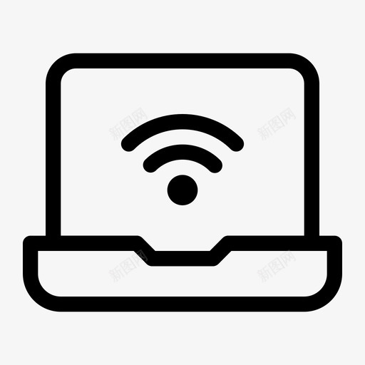笔记本电脑连接网络svg_新图网 https://ixintu.com 笔记本 电脑 连接 网络技术 无线网络 线路