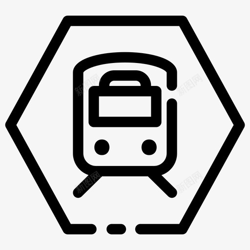 六边形标志标牌交通svg_新图网 https://ixintu.com 六边形 标志 火车 标牌 交通 运输 连通