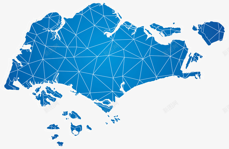 蓝色科技感新加坡地图png免抠素材_新图网 https://ixintu.com 蓝色 科技 新加坡 地图