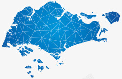 蓝色科技感新加坡地图素材
