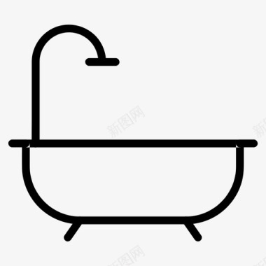 浴缸便利设施浴室图标