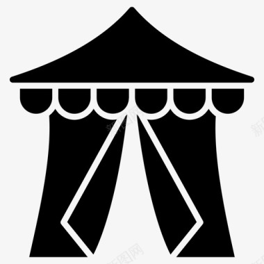 马戏团帐篷营地帐篷图标