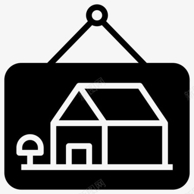 房屋悬挂标签房屋横幅出售房屋图标