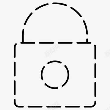 挂锁安全基本用户界面虚线图标