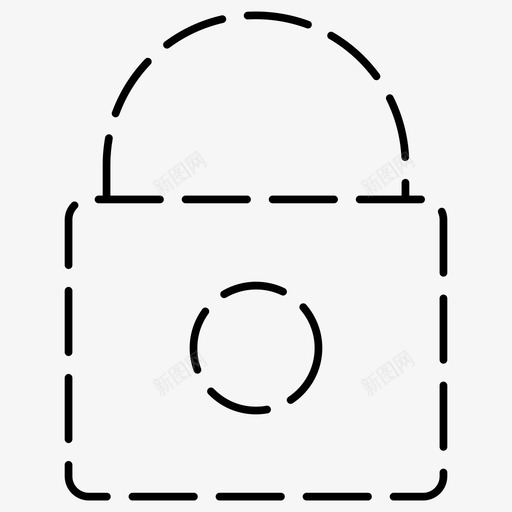 挂锁安全基本用户界面虚线svg_新图网 https://ixintu.com 挂锁 安全 基本 用户界面 虚线