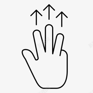 手势移动三指图标