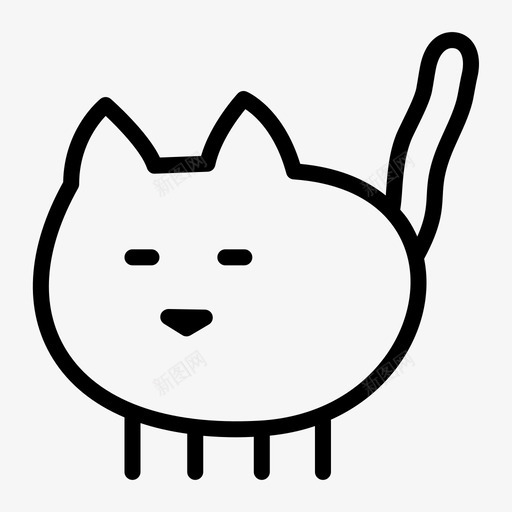 猫可爱动物宠物svg_新图网 https://ixintu.com 可爱 动物 宠物 简单 画薄
