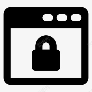网页锁锁定网站网页保护图标