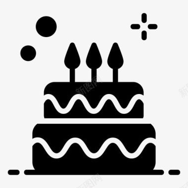 生日蛋糕糕点甜点图标