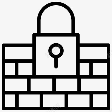 数据隐私防火墙锁图标