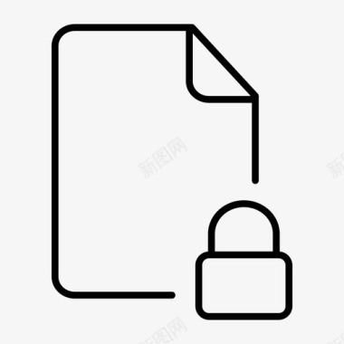 纸锁数据安全文件图标