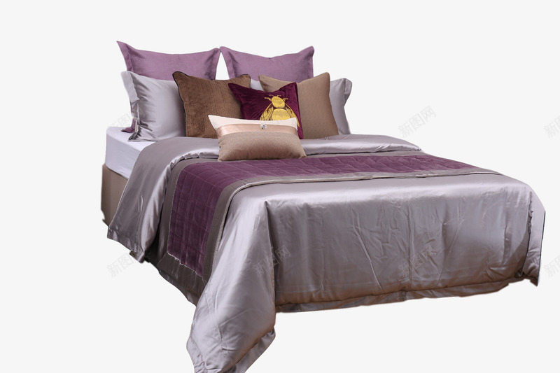 现代新中式样板房间粉紫色床上用品软装床品多件套组合png免抠素材_新图网 https://ixintu.com 现代 件套 床品 软装 床上用品 紫色 房间 新中式 样板房 样板 中式